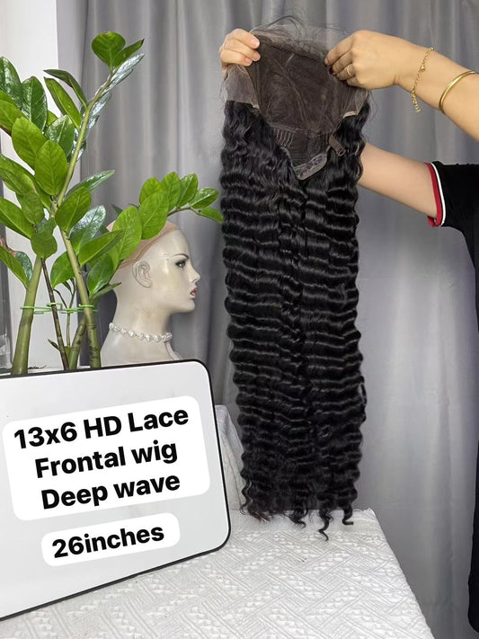 250% 13x6 HD Lace Frontal Wig Deep Wave – 100% Virgin Human Hair, Free Shipping
