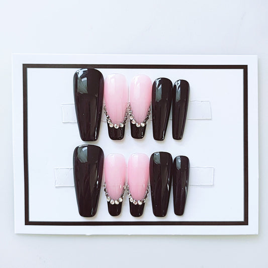 Black Collection Sweet Cool Style Handmade Nails