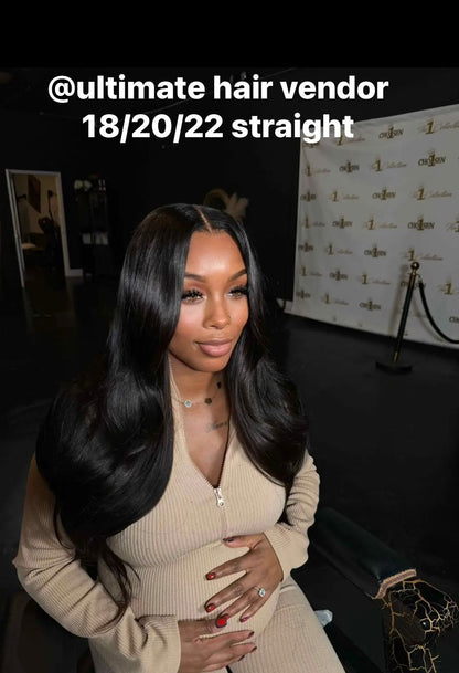 Premium Double Drawn Raw Straight Human Hair - 3 Bundles Deal