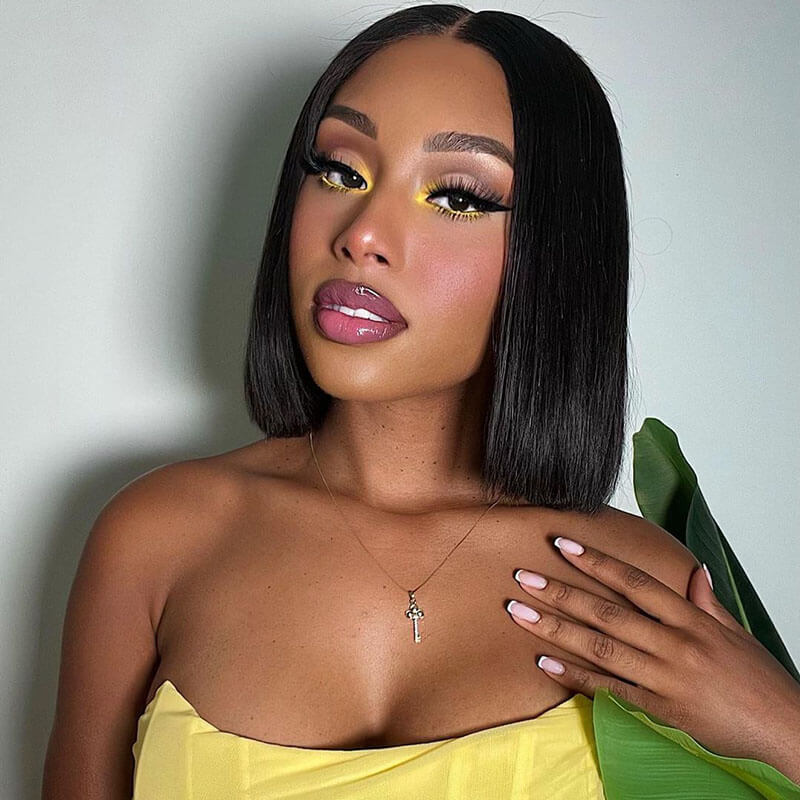 13x4 HD Lace Bob Wig – 100% Virgin Human Hair Wig | Natural Black 1B | 8-14 Inch