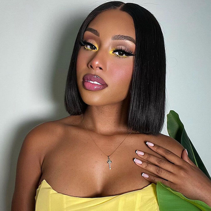 13x4 HD Lace Bob Wig – 100% Virgin Human Hair Wig | Natural Black 1B | 8-14 Inch