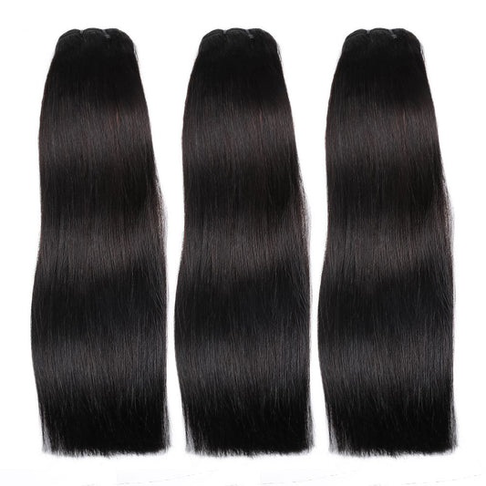 Premium Double Drawn Raw Straight Human Hair | 3 Bundles Deal