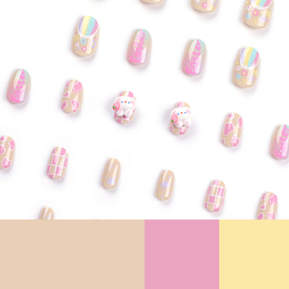 Cute cartoon rabbit Easter Nails