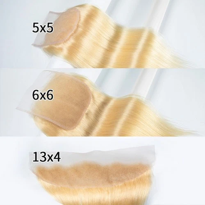 #613 Blonde HD Lace Closure & Frontal - 100% Raw Human Hair
