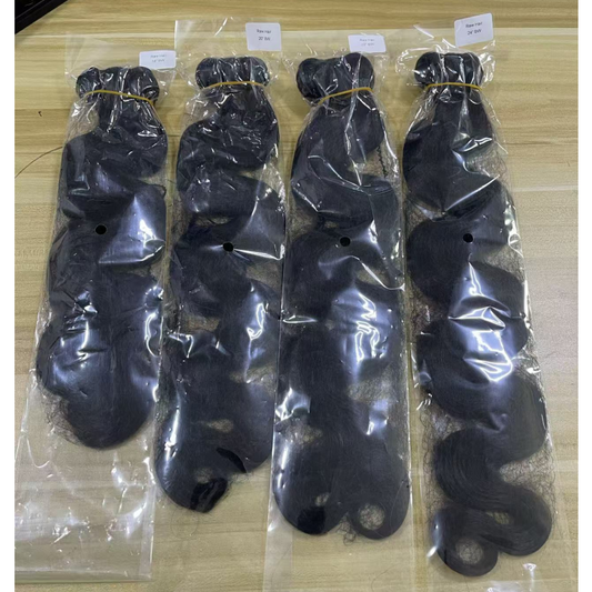Premium Double Drawn Raw Body Wave Human Hair Bundles - 4 Bundle Deal
