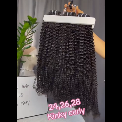 Premium Double Drawn Raw Kinky Curly Human Hair | 3 Bundles Deal