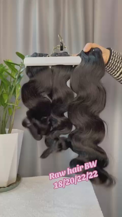 Premium Double Drawn Raw Body Wave Human Hair Bundles - 4 Bundle Deal