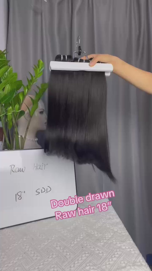 Premium Double Drawn Raw Straight Human Hair | 3 Bundles Deal
