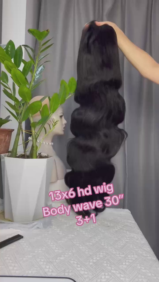 250% 13x6 HD Lace Frontal Wig Body Wave – 100% Virgin Human Hair Wig, Free Shipping