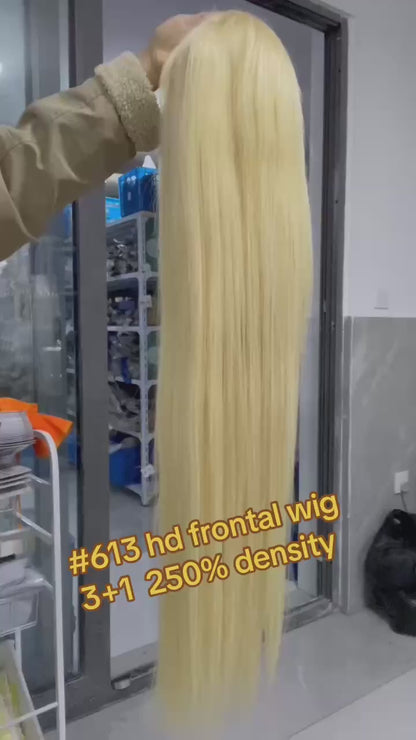 613 Blonde Straight 13x4 HD Lace Frontal Wig - Premium Raw Hair Wig