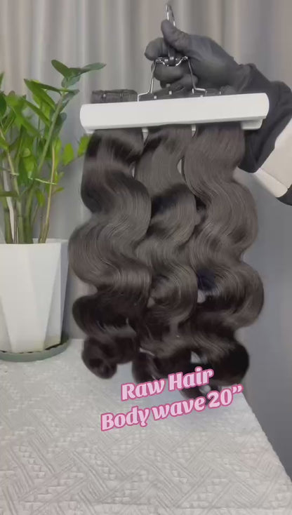 Premium Double Drawn Raw Body Wave Human Hair Bundles - 3 Bundle Deal