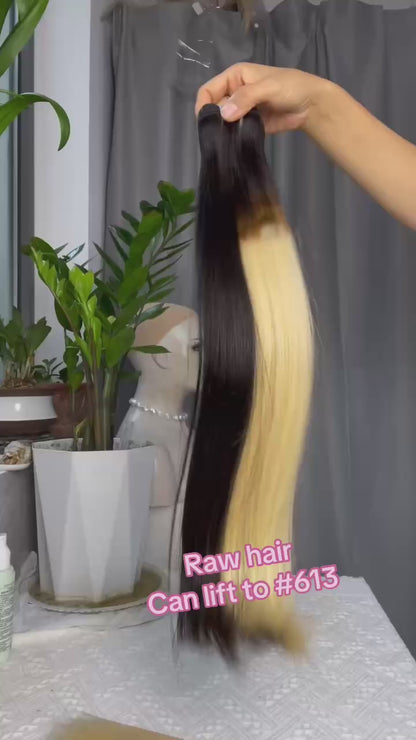 Premium Double Drawn Raw Straight Human Hair | 1 Bundle Deal