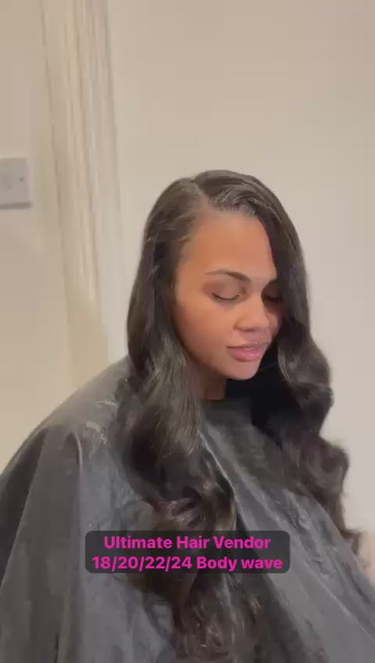 Premium Double Drawn Raw Body Wave Human Hair Bundles - 4 Bundle Deal