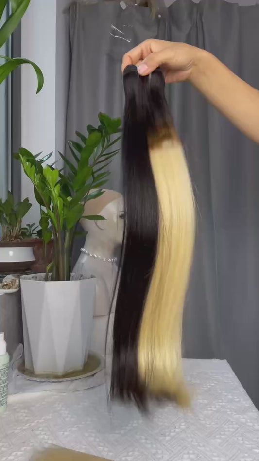 Premium Double Drawn Raw Straight Human Hair Bundle - 100% Raw Human Hair