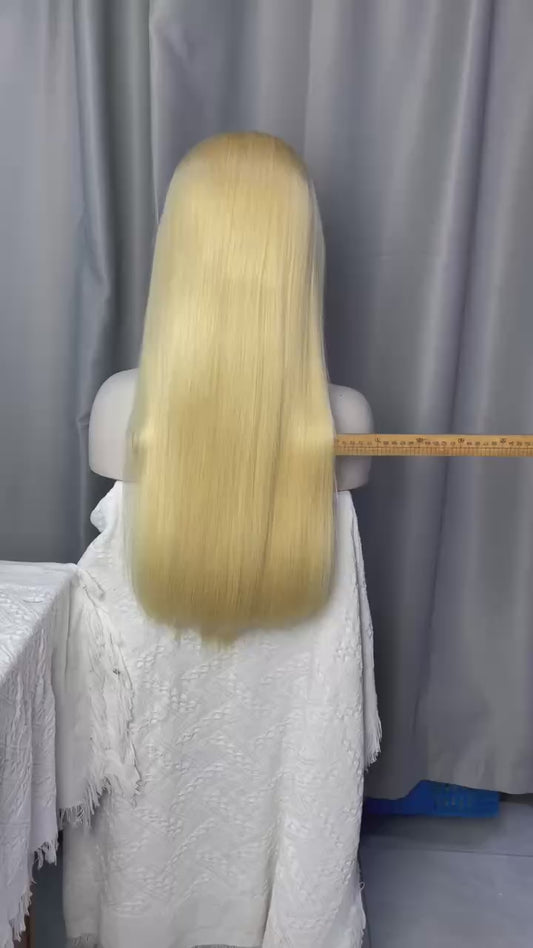 Luxury 613 Blonde Straight 13x6 HD Lace Frontal Wig - Premium Raw Hair Wig