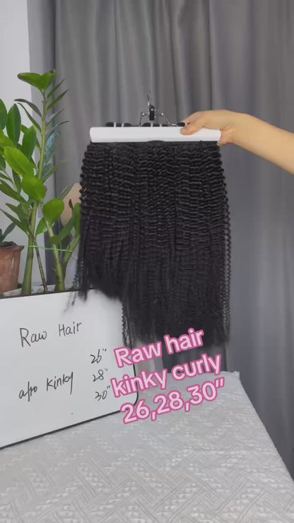 Premium Double Drawn Raw Kinky Curly Human Hair | 3 Bundles Deal