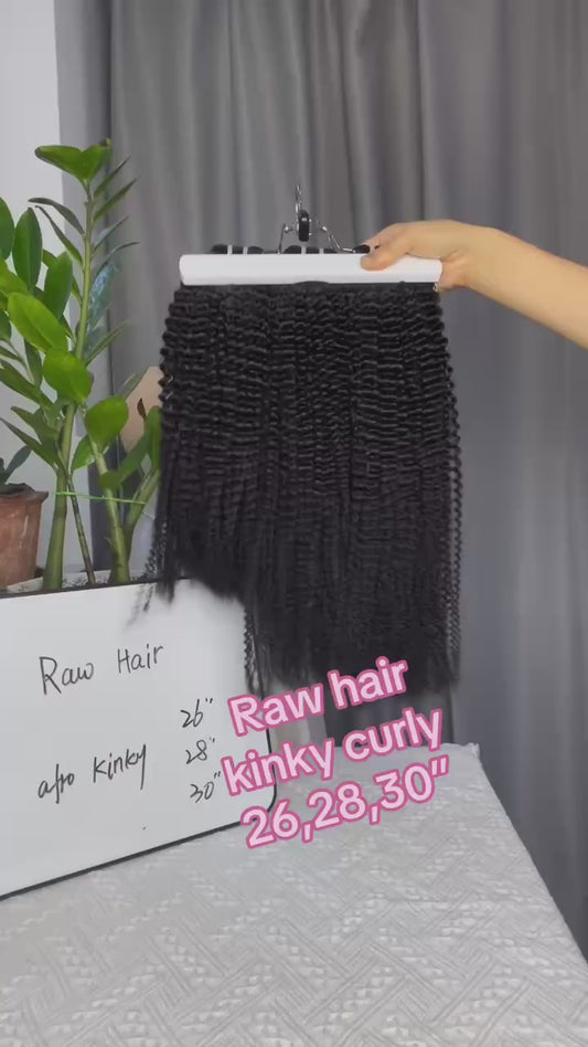 Premium Double Drawn Raw Kinky Curly Human Hair | 3 Bundles Deal