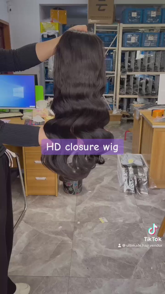 250% 5x5 HD Lace Closure Wig Body Wave – 100% Virgin Human Hair, Free Shipping