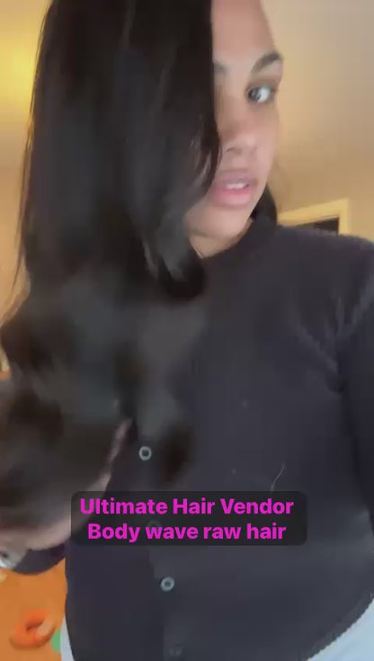 Premium Double Drawn Raw Body Wave Human Hair Bundles - 4 Bundle Deal
