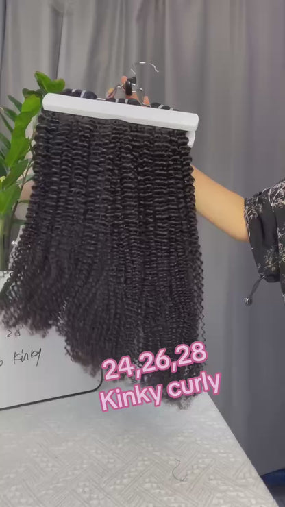 Premium Double Drawn Raw Kinky Curly Human Hair | 3 Bundles Deal