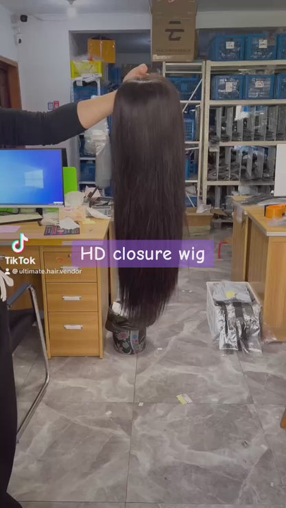 250% 5x5 HD Lace Closure Wig Straight– 100% Virgin Human Hair, Free Shipping