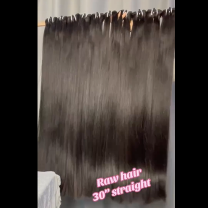 Premium Double Drawn Raw Straight Human Hair - 10 Bundles Deal