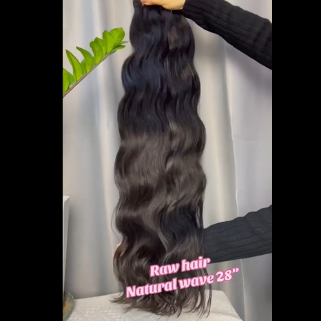 Premium Double Drawn Raw Natural Wave Human Hair Bundles - 3 Bundle Deal
