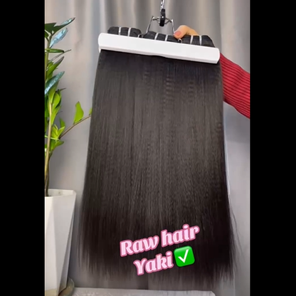 Premium Double Drawn Raw Yaki Straight Human Hair | 3 Bundles Deal